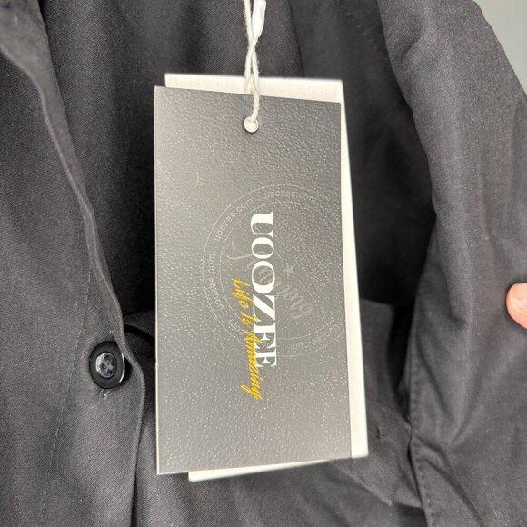 UOOZEE NEW Outerwear Women L Button Up Black Lightweight Long Sleeve Neck Wrap - Picture 7 of 8